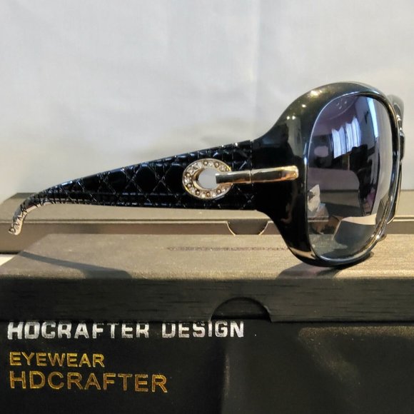 Womens Polarized Sunglasses 100%UV Purple Lens 60mm Black/Gold Oversized Frame main image 7
